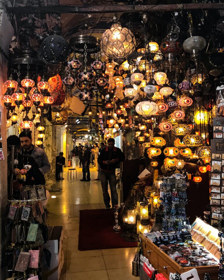 Grand Bazaar colourful lamp shop